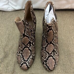 Snakeskin Pattern Ankle Boots